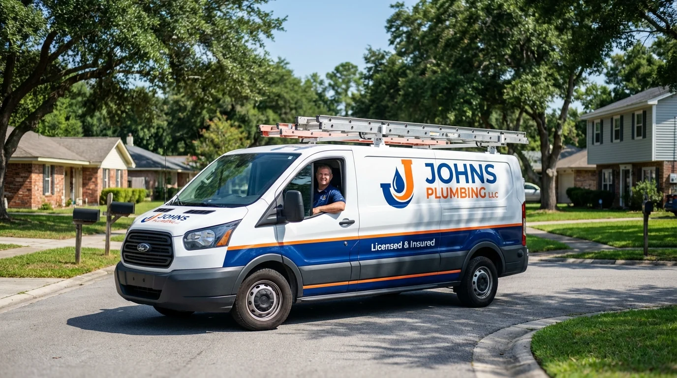 Johns Plumbing LLC service van in Caldwell, ID